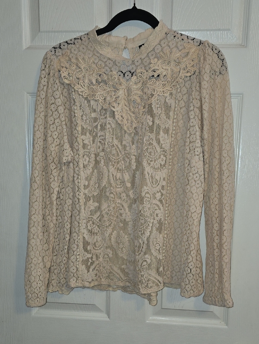 torrid Cream Lace High-Neck Blouse